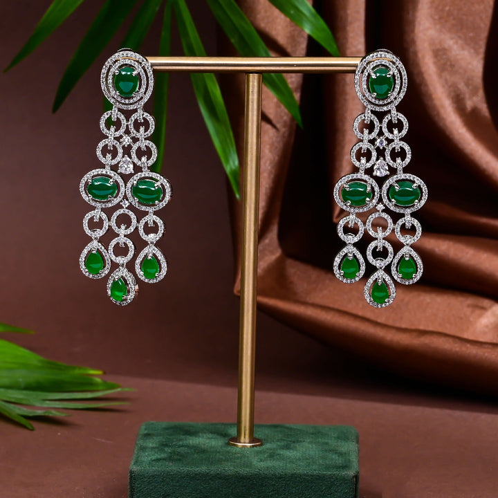 CZ Emerald Necklace Set