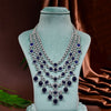 CZ Blue Sapphire Necklace Set