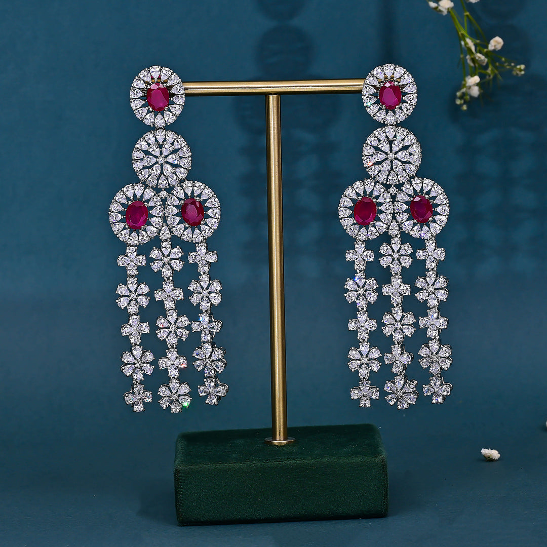 CZ Ruby Exclusive Necklace Set