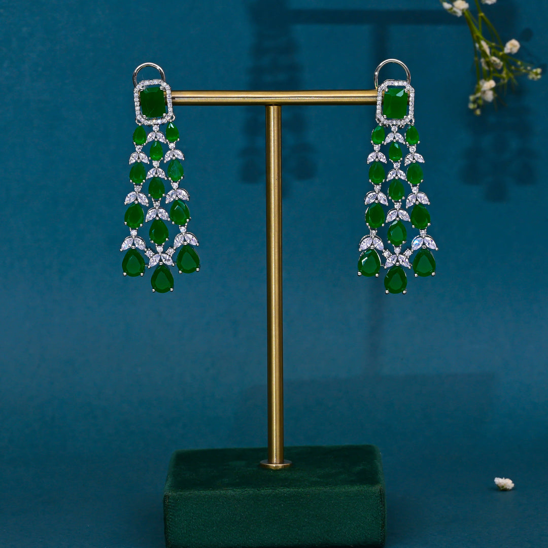 CZ Emerald Necklace Set