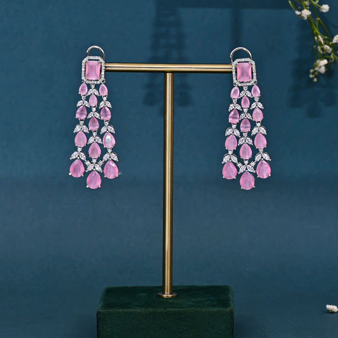 CZ Pink Sapphire Necklace Set