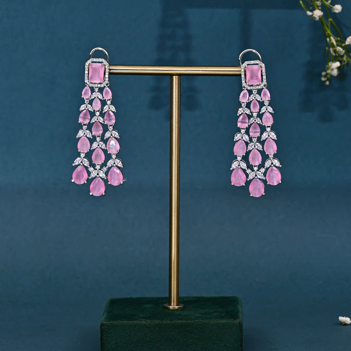 CZ Pink Sapphire Necklace Set