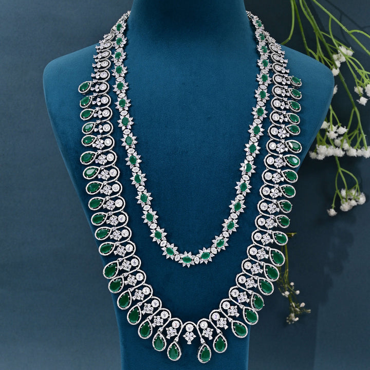 CZ Emerald Necklace Set