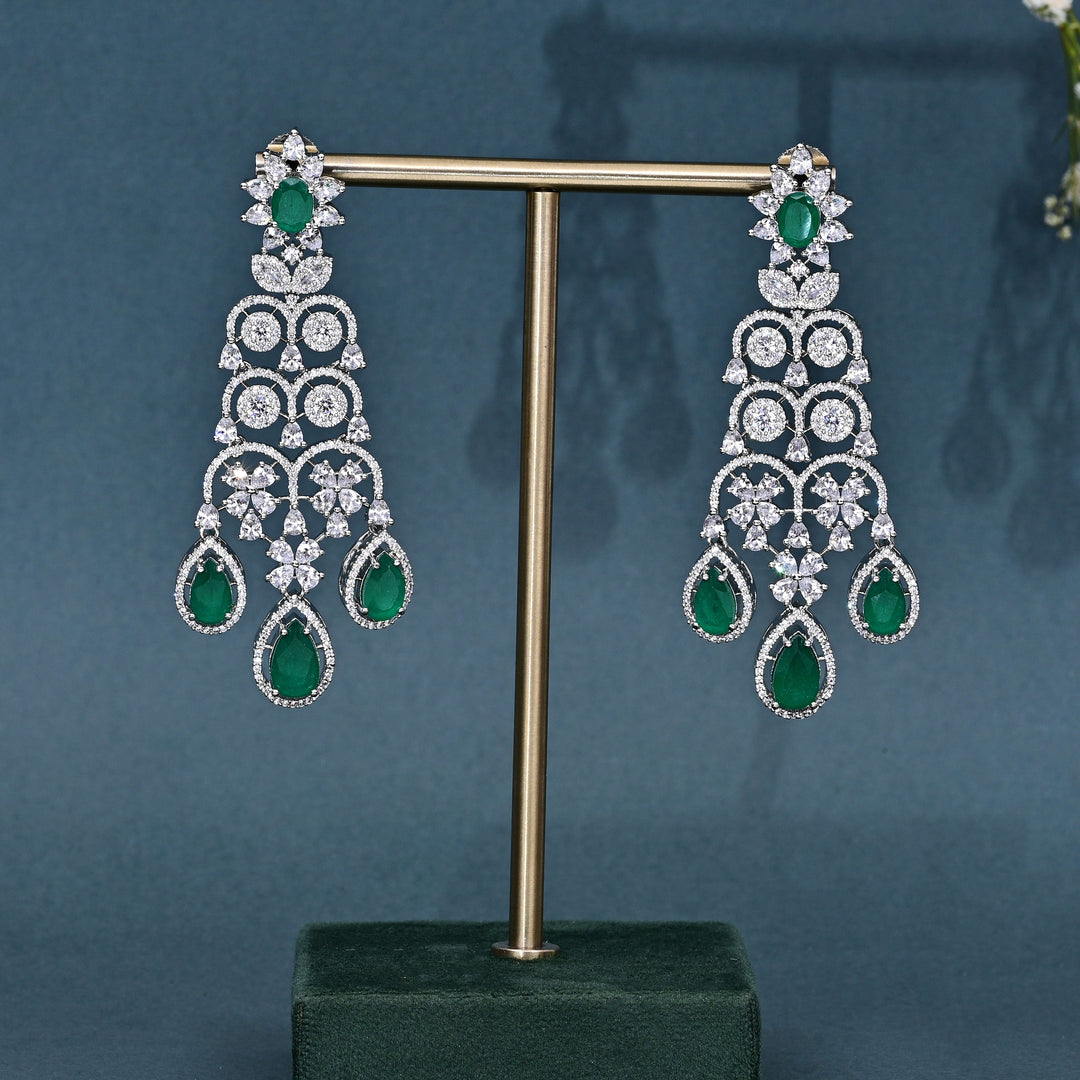 CZ Emerald Necklace Set