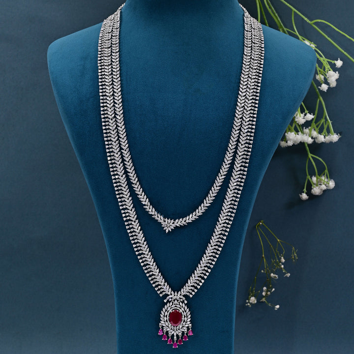 CZ Ruby Exclusive Necklace Set