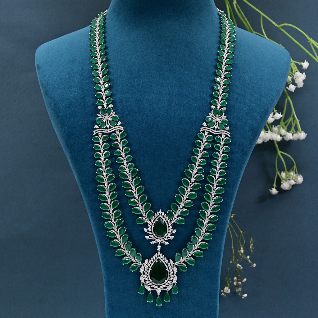 CZ Emerald Exclusive Necklace Set