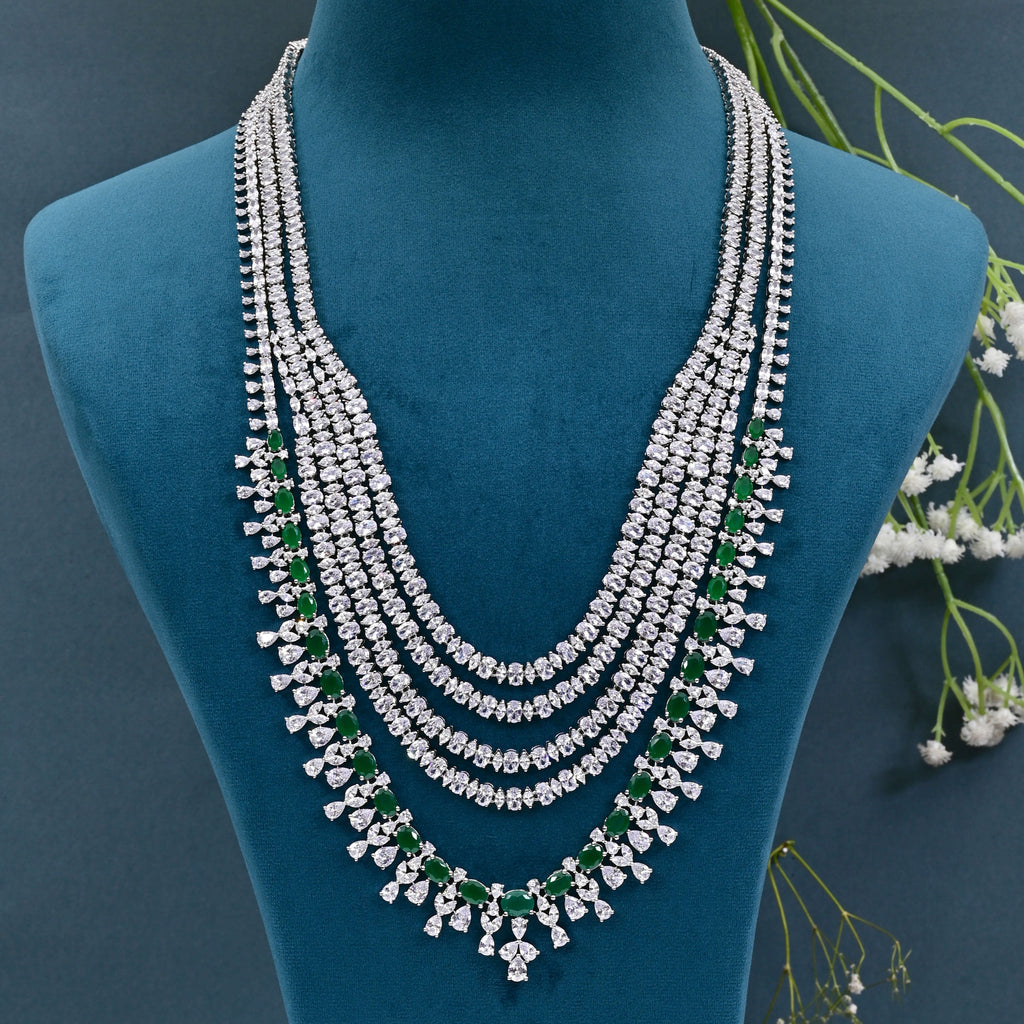 CZ Emerald Necklace Set