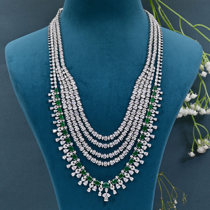 CZ Emerald Necklace Set