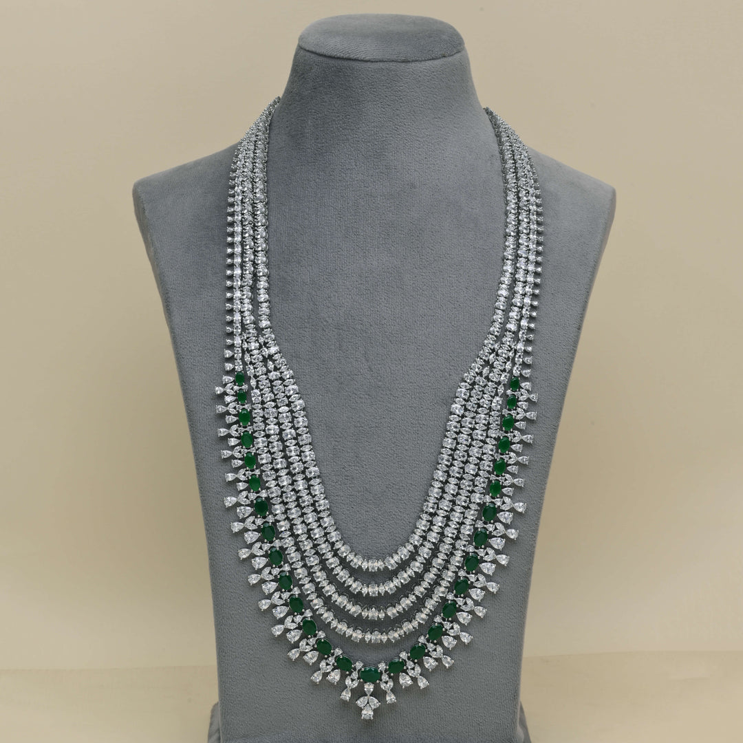 CZ Emerald Necklace Set