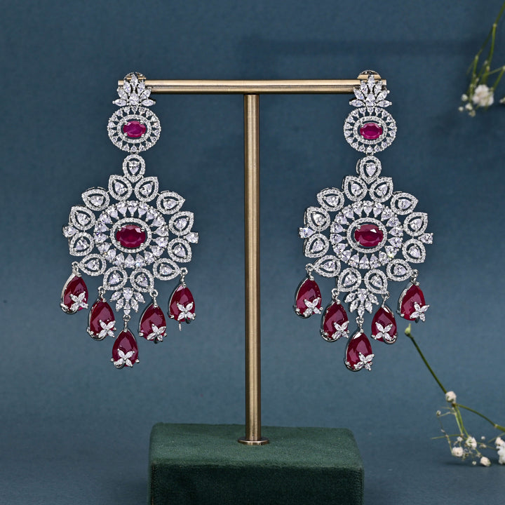 CZ Ruby Necklace Set