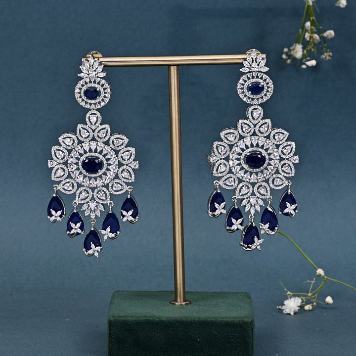 CZ Blue Sapphire Necklace Set