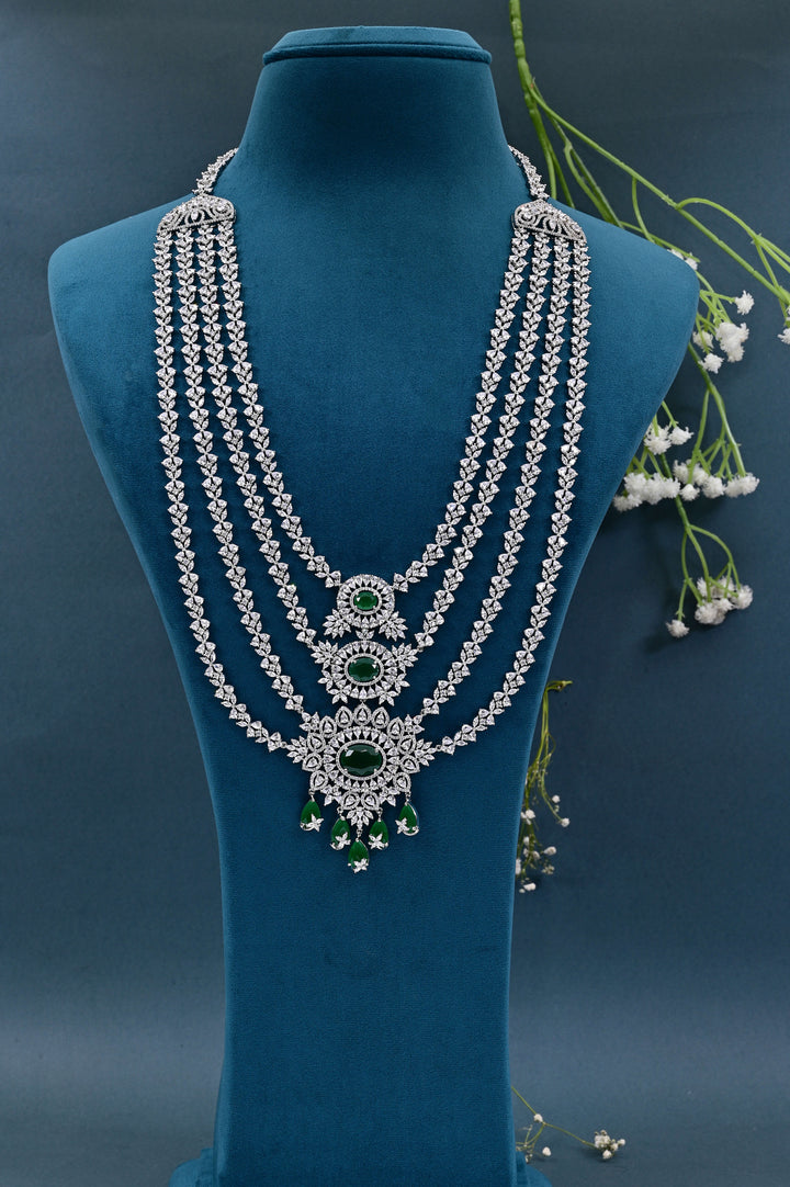 CZ Emerald Necklace Set