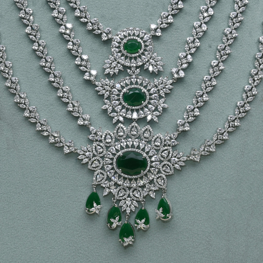 CZ Emerald Necklace Set