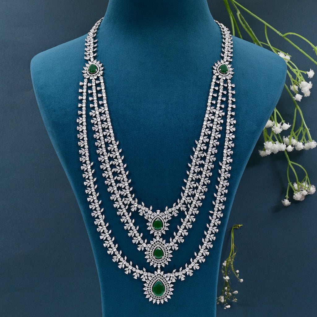 CZ Emerald Necklace Set