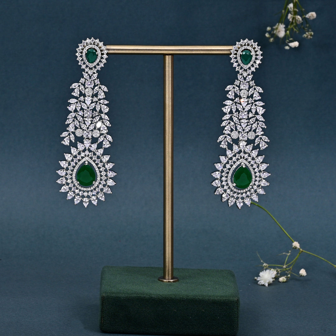 CZ Emerald Necklace Set