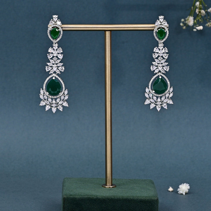 CZ Emerald Necklace Set