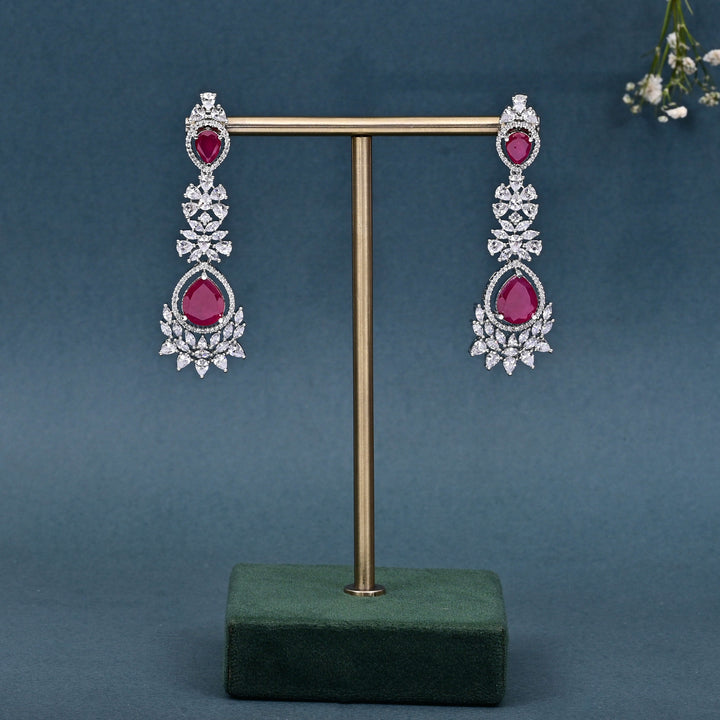 CZ Ruby Necklace Set