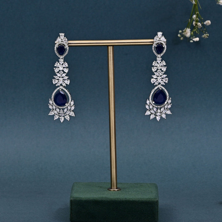 CZ Blue Sapphire Necklace Set