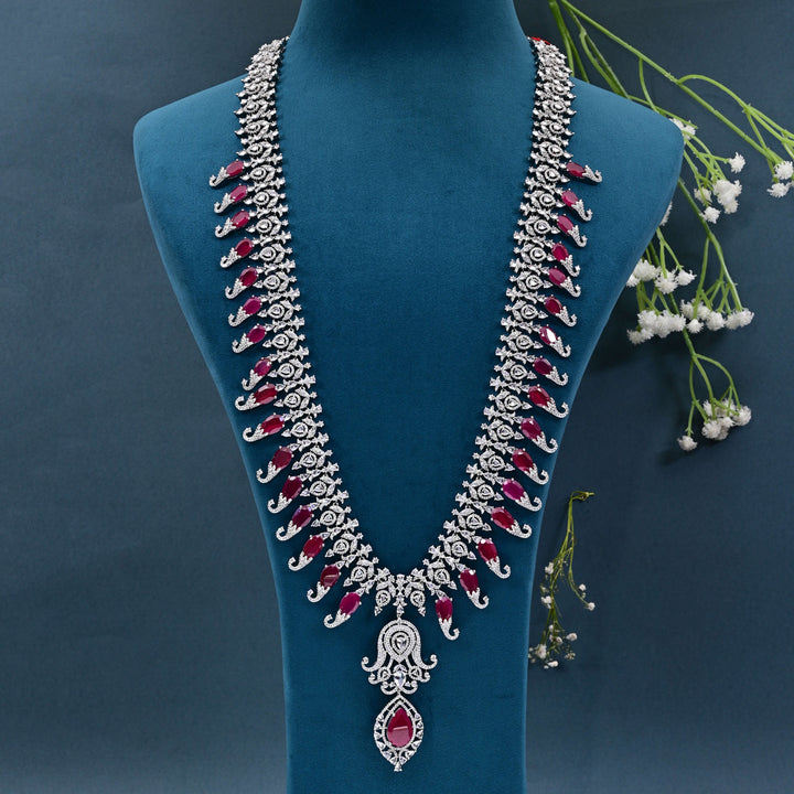 CZ Ruby Necklace Set