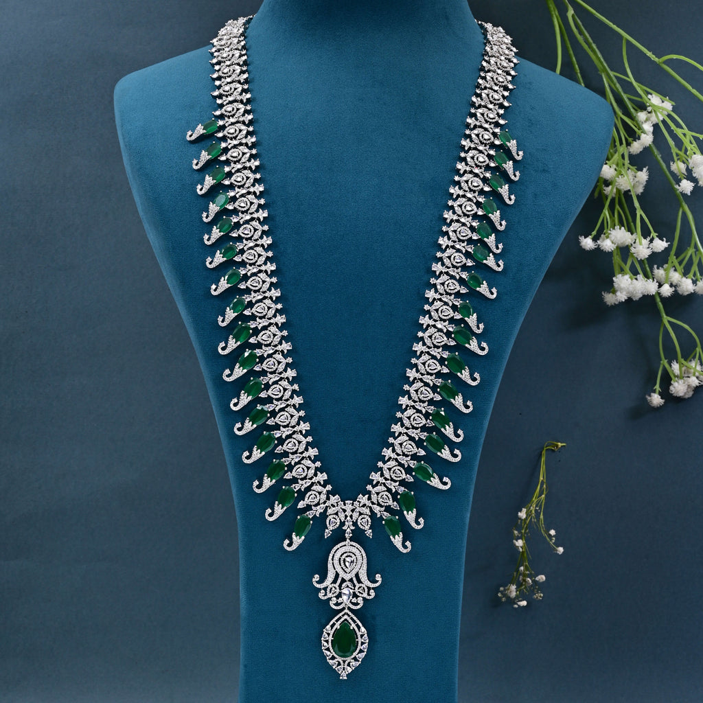 CZ Emerald Necklace Set