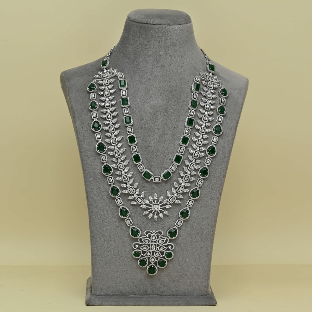 CZ Emerald Necklace Set