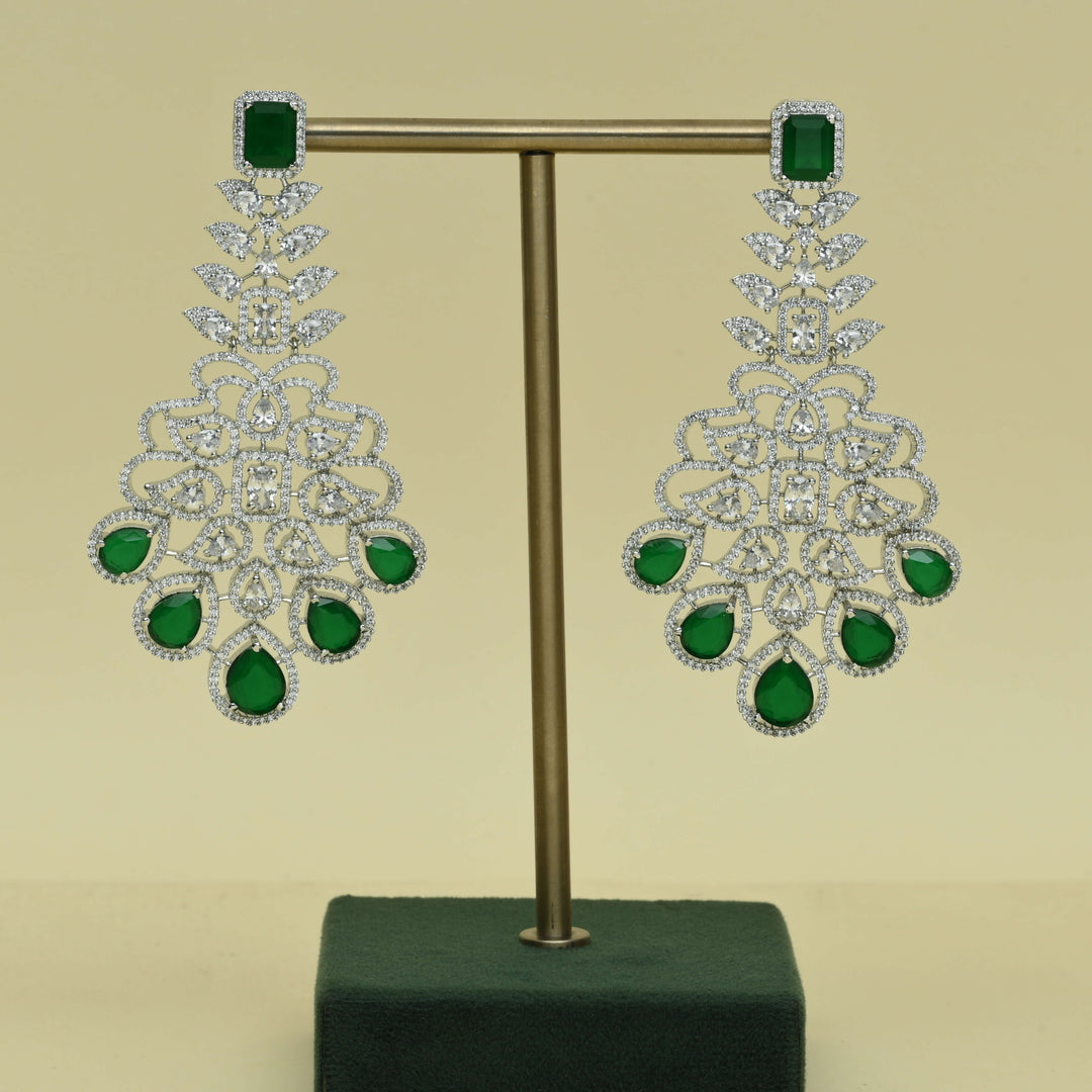 CZ Emerald Necklace Set