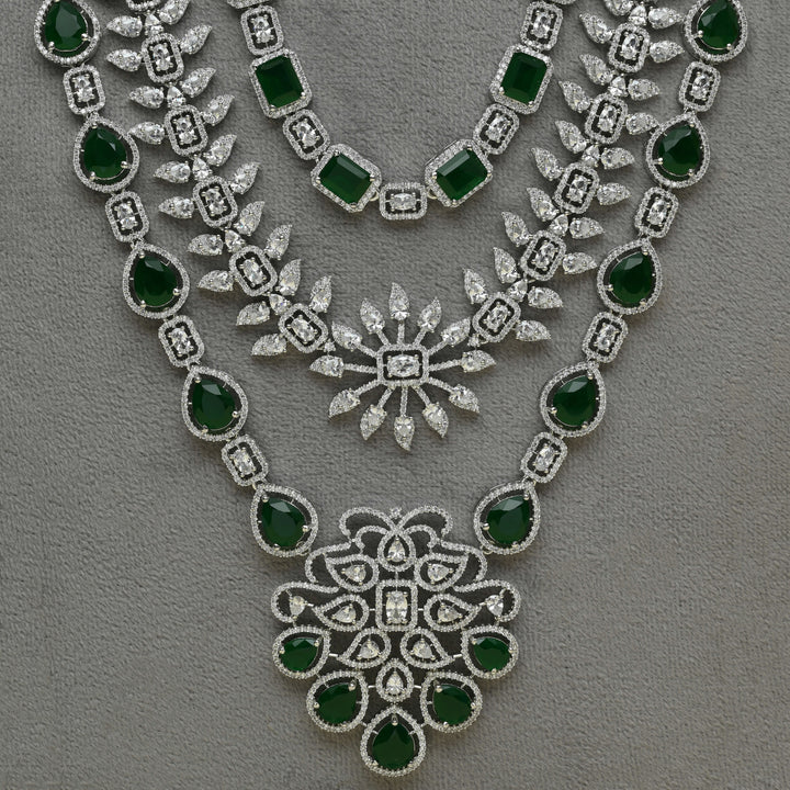 CZ Emerald Necklace Set