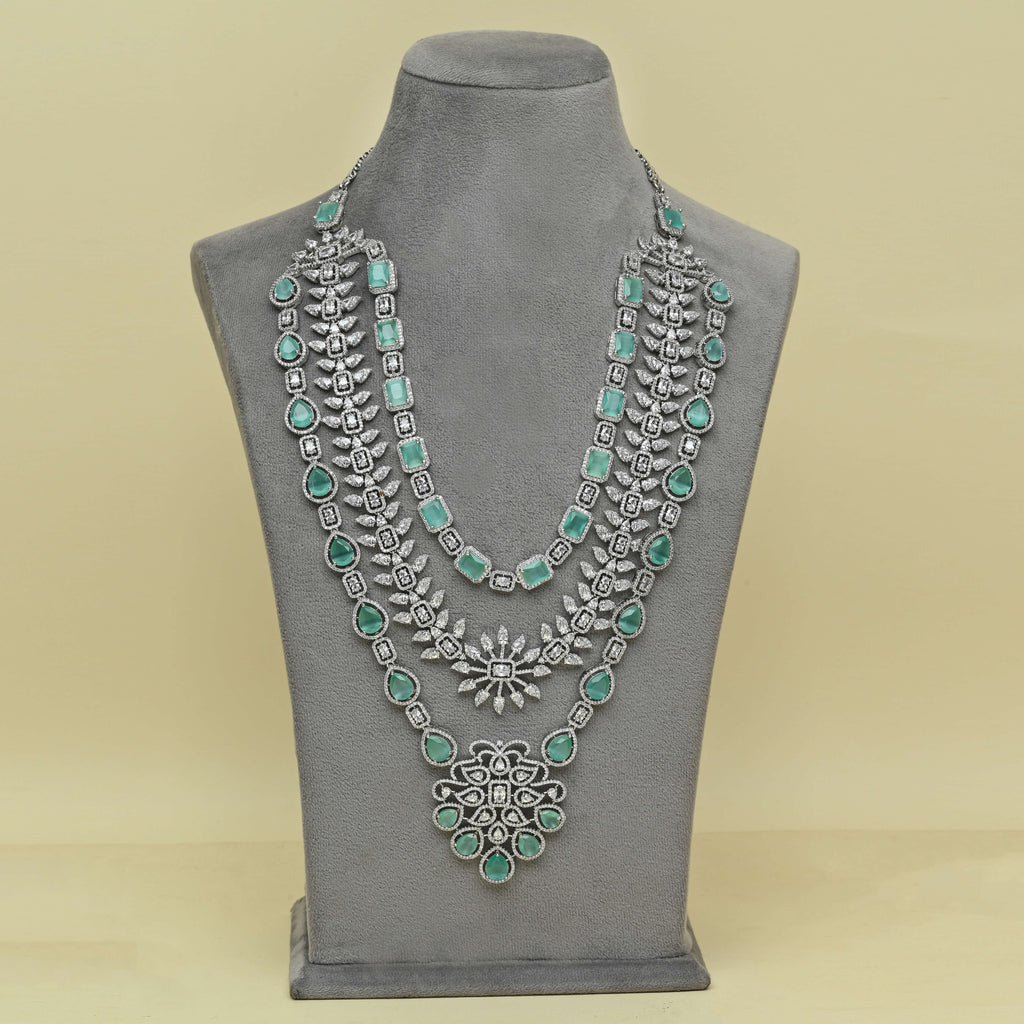 CZ Mint Necklace Set