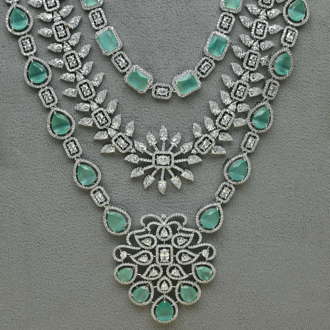 CZ Mint Necklace Set