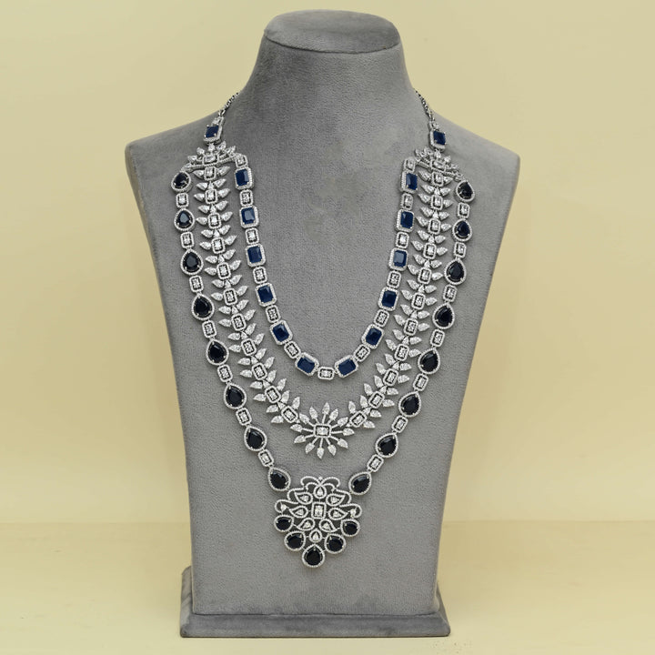 CZ Blue Sapphire Necklace Set