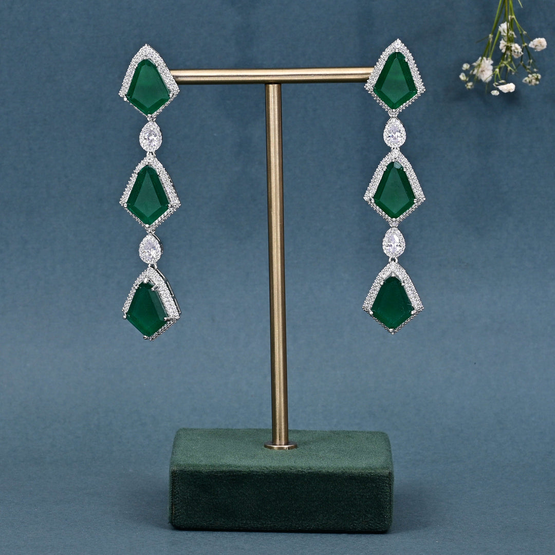 CZ Emerald Necklace Set