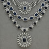 CZ Blue Sapphire Necklace Set