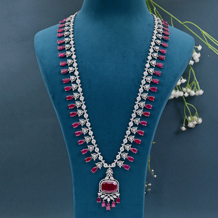 CZ Ruby Exclusive Necklace Set