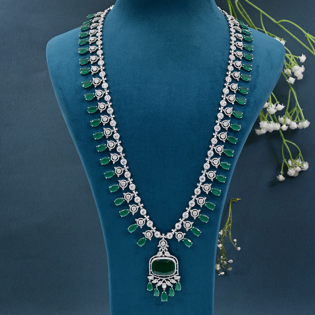 CZ Emerald Necklace Set