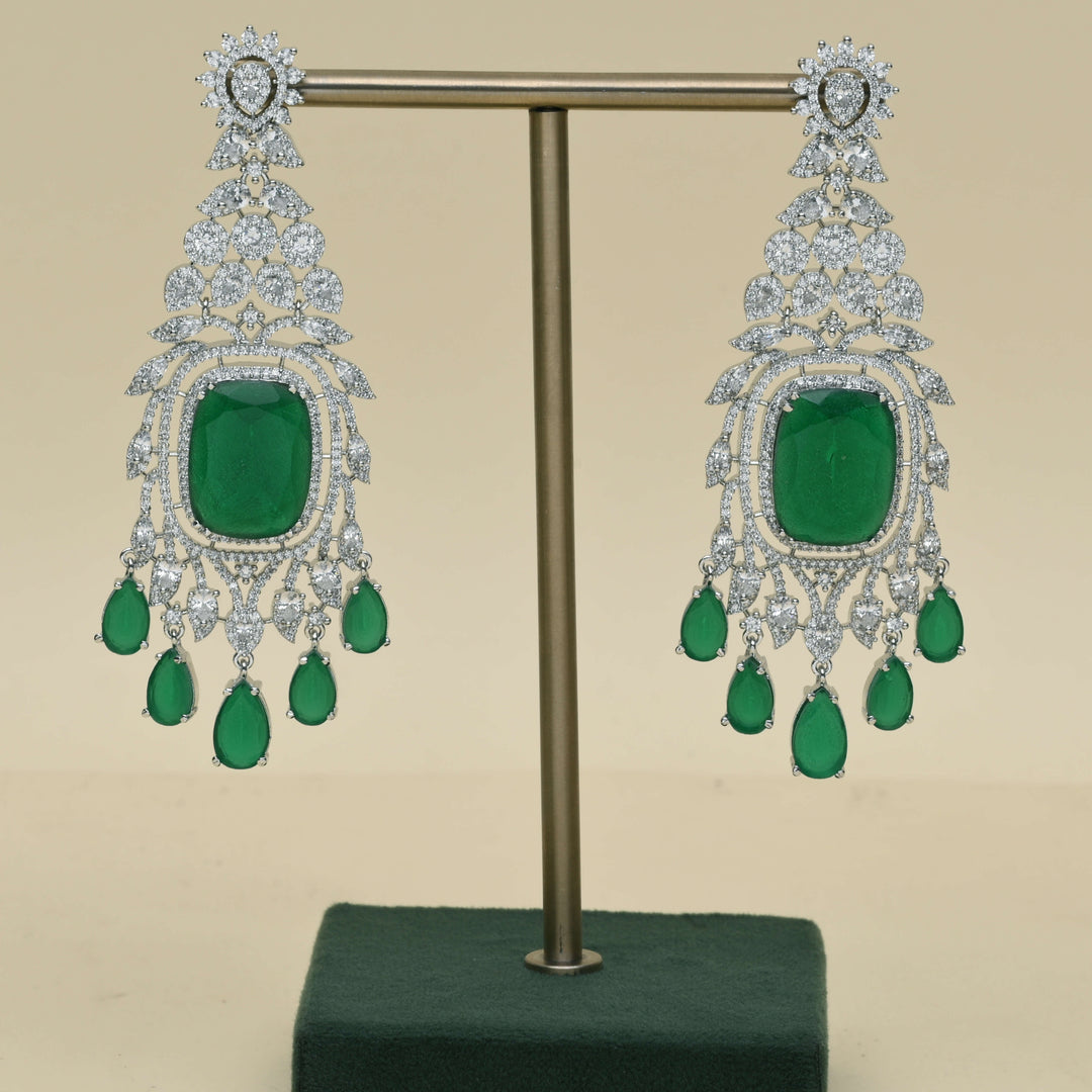 CZ Emerald Necklace Set