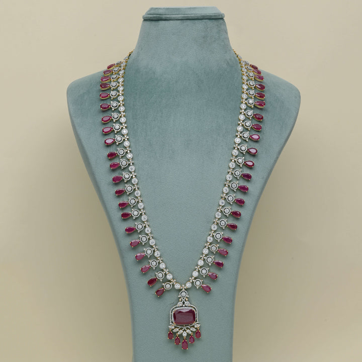 CZ Ruby Necklace Set