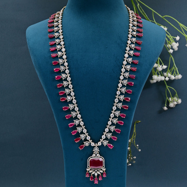 CZ Ruby Necklace Set