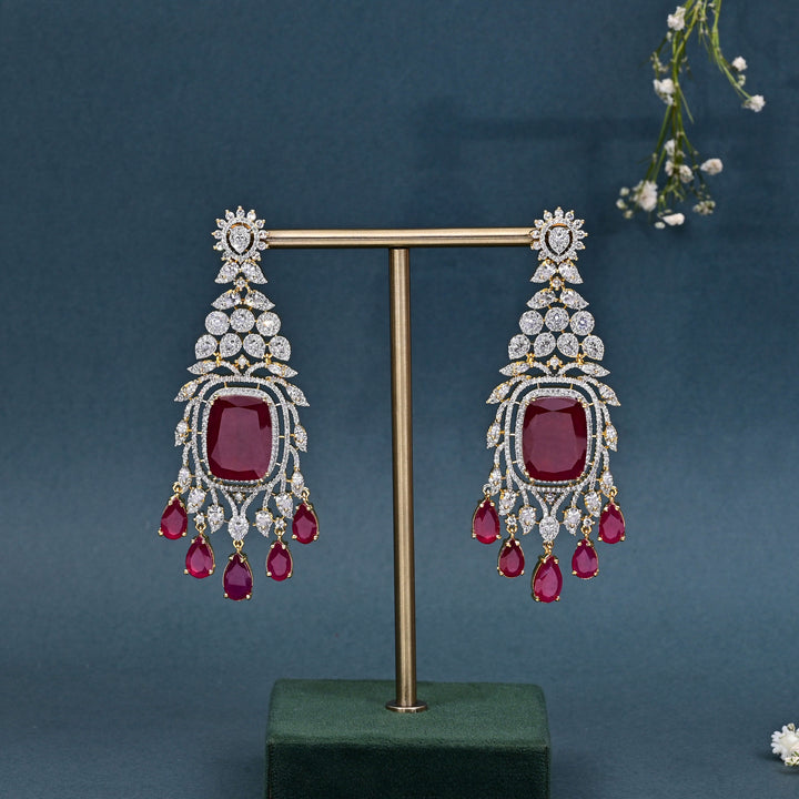 CZ Ruby Necklace Set