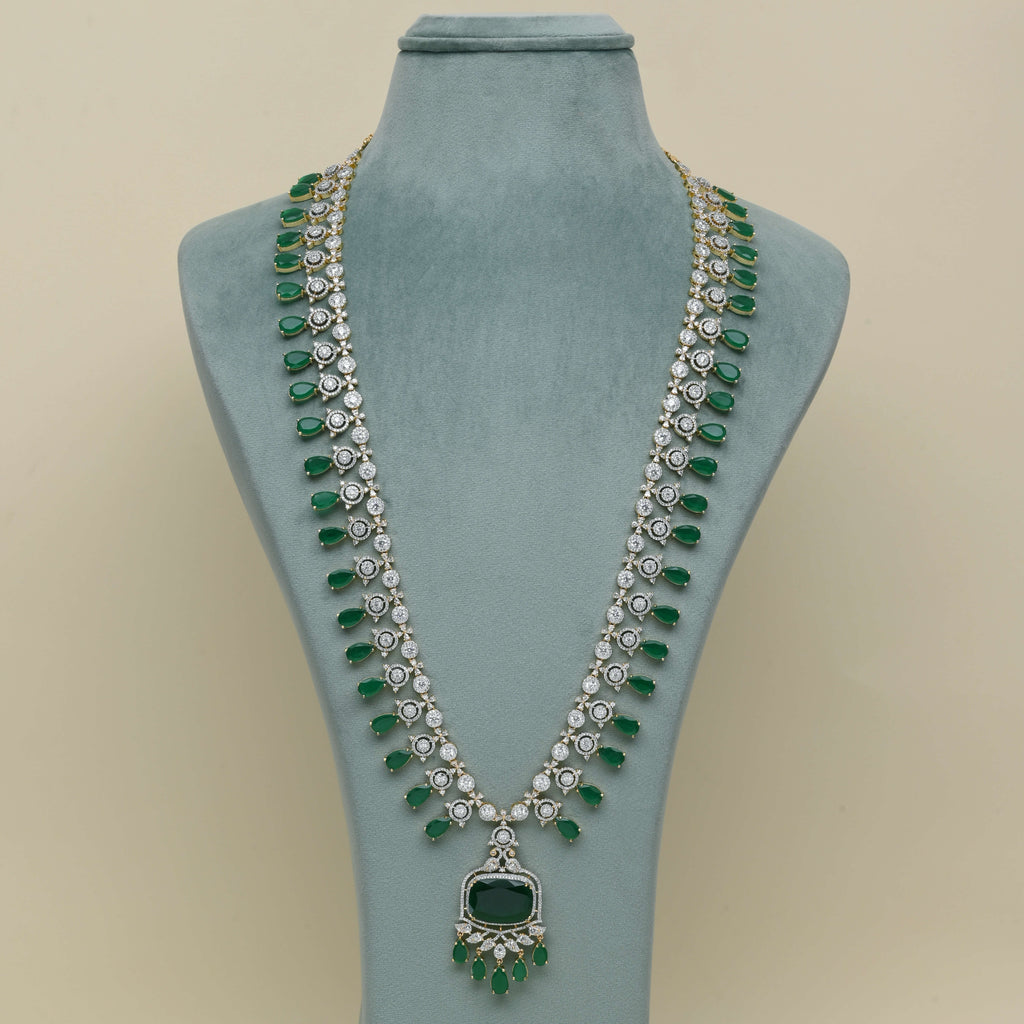 CZ Emerald Necklace Set