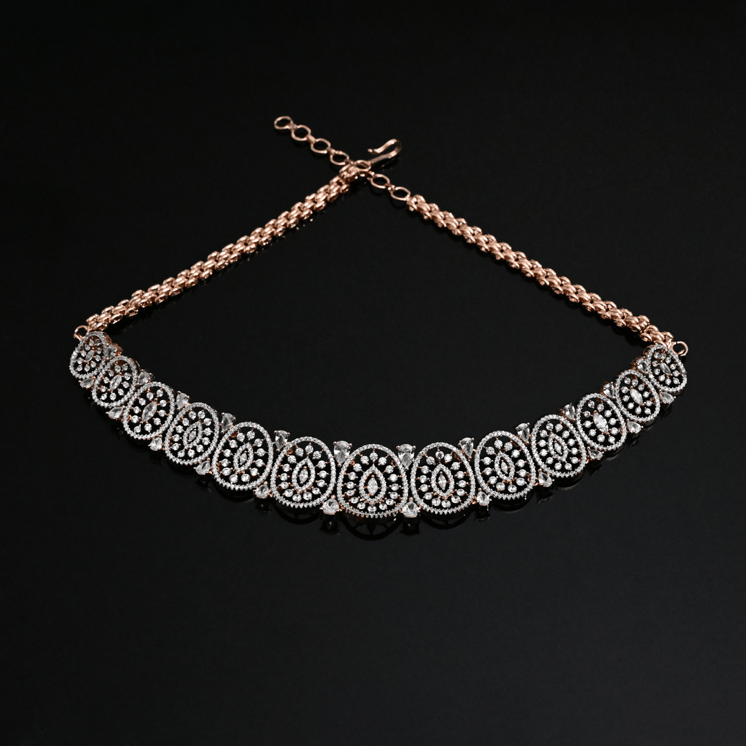 CZ Rose Gold Choker Set