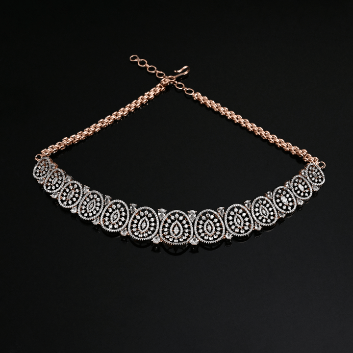 CZ Rose Gold Choker Set