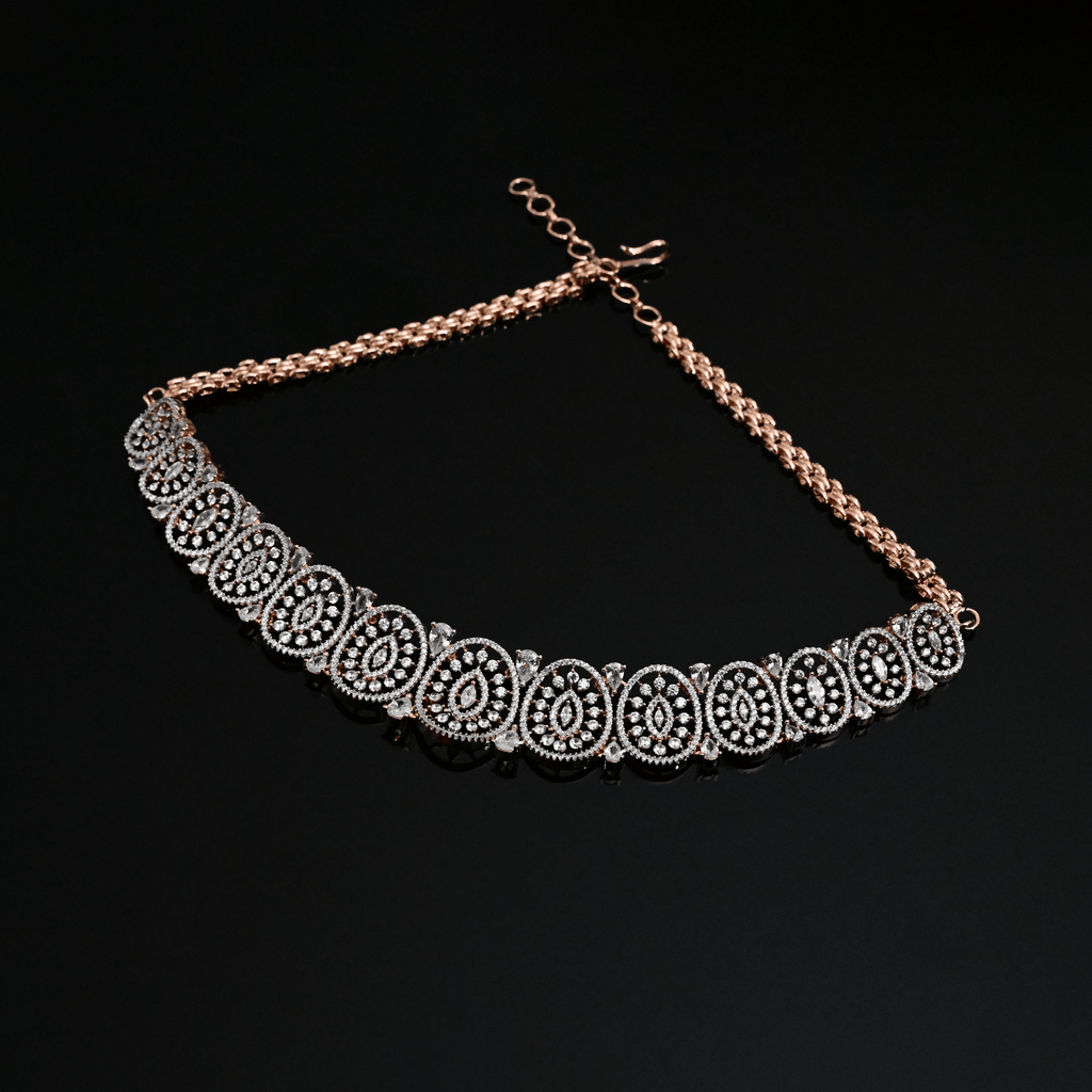 CZ Rose Gold Choker Set