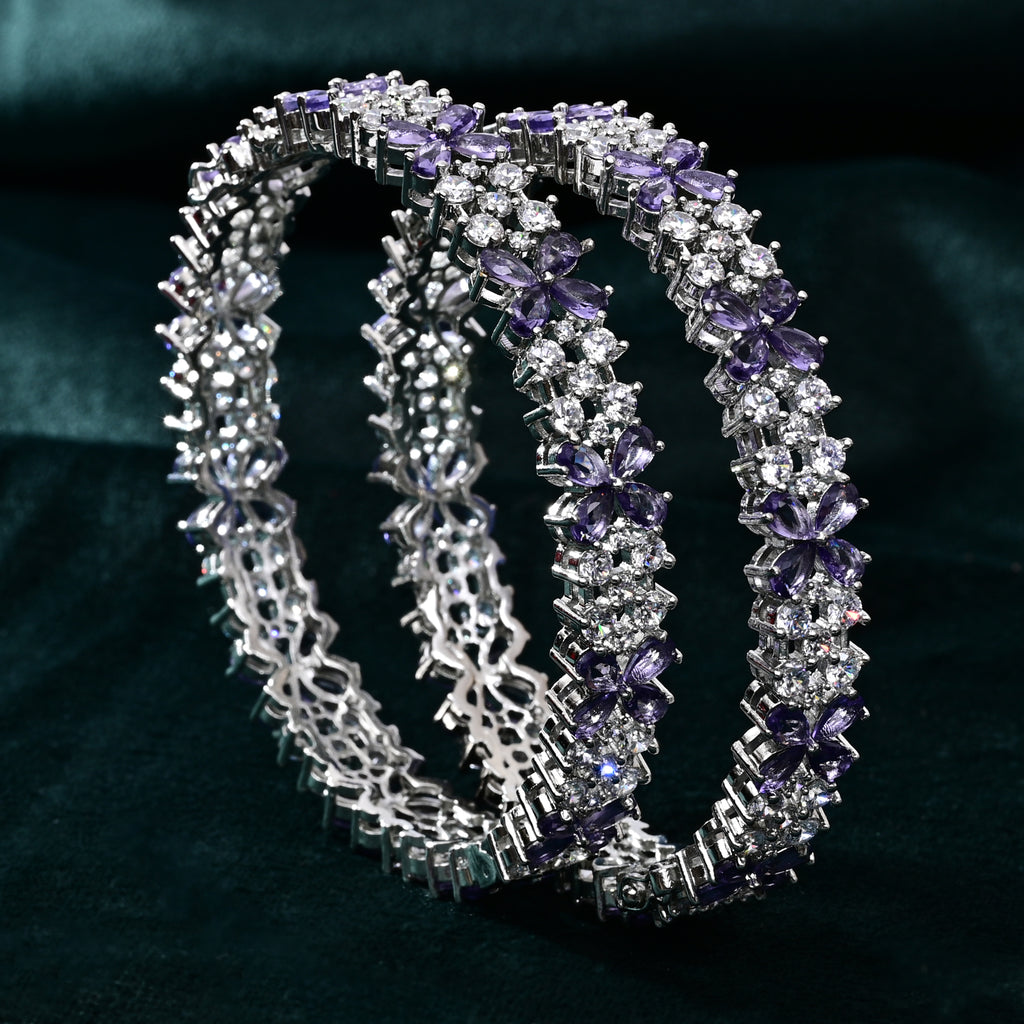 CZ Amethyst Bangle