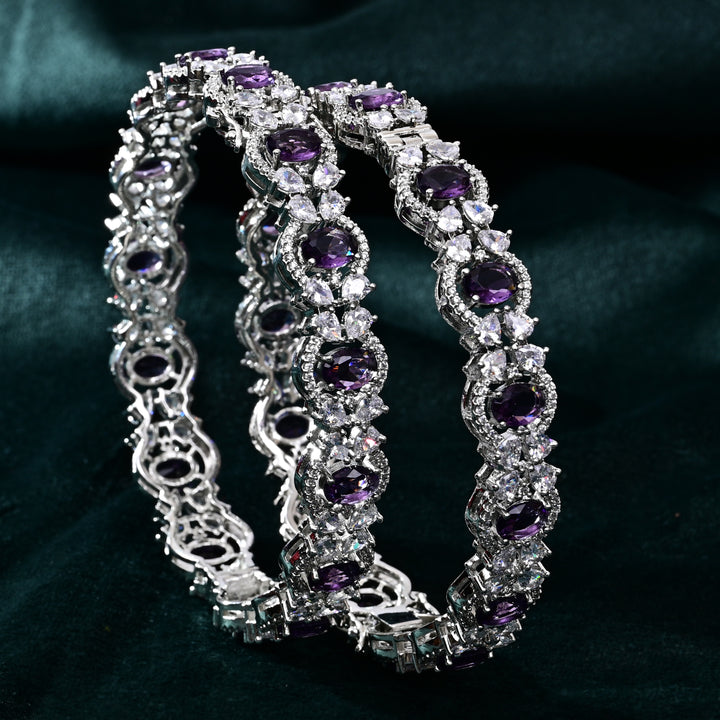 CZ Amethyst Bangle