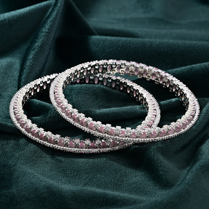 CZ Pink Sapphire Bangle