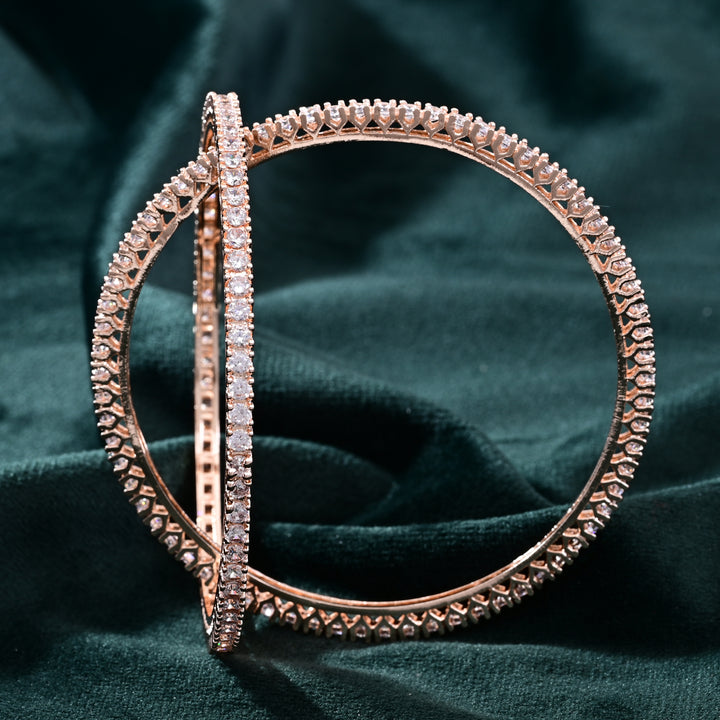 CZ Solitaire Rose Gold Bangle