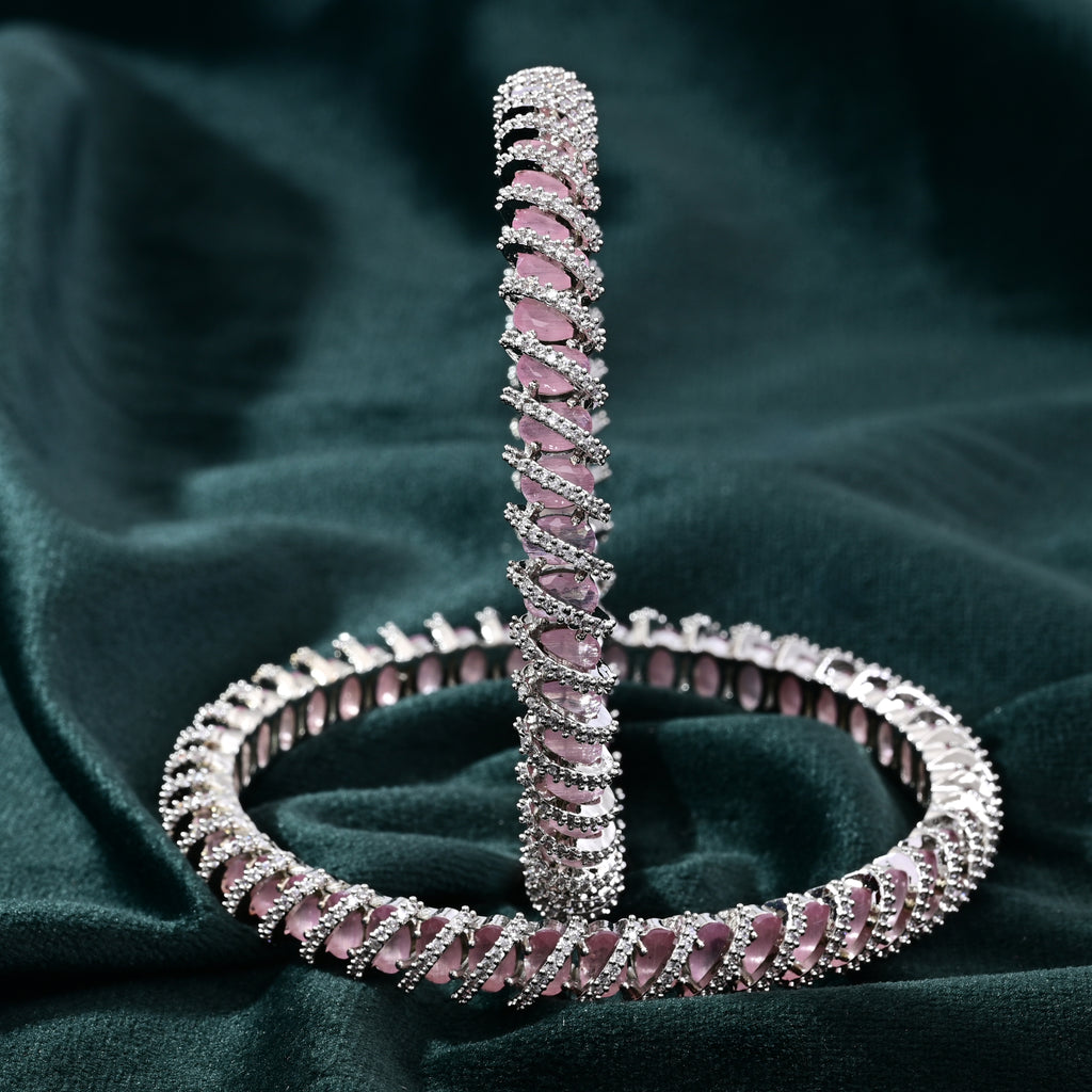 CZ Pink Sapphire Bangle