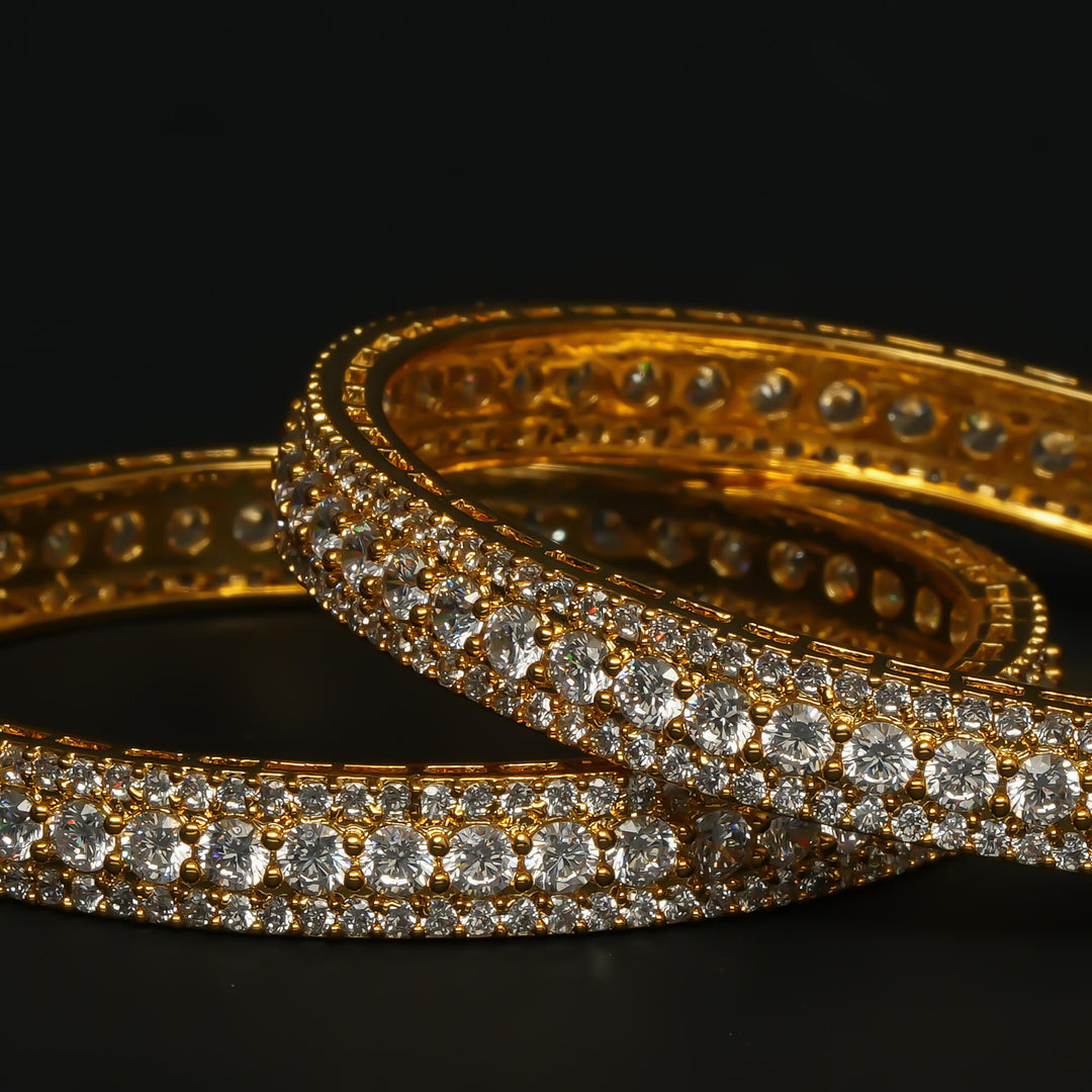CZ Gold Finish Bangles