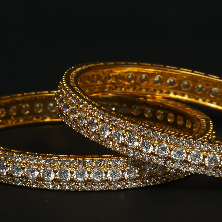 CZ Gold Finish Bangles