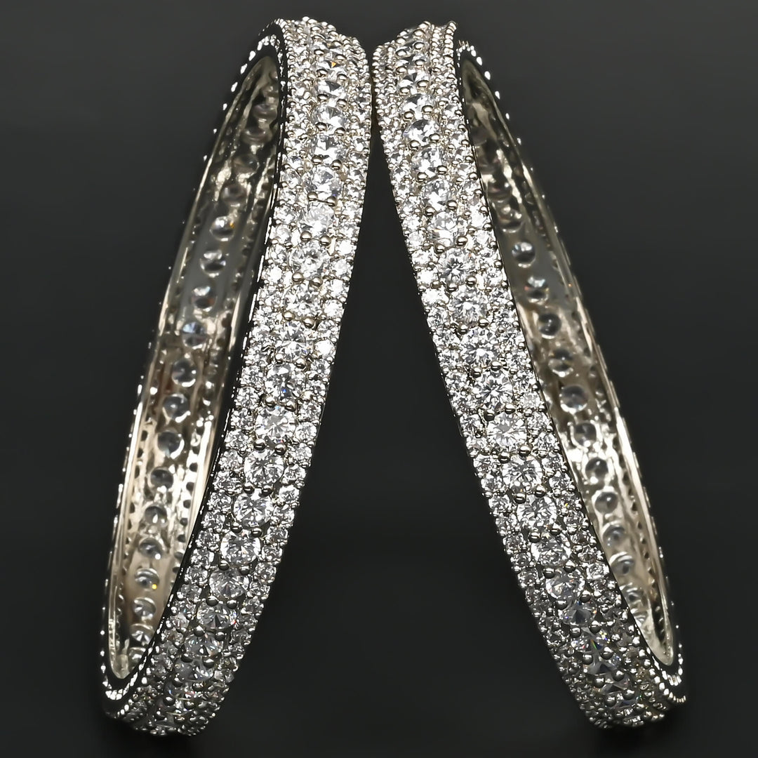 CZ White Gold Bangles